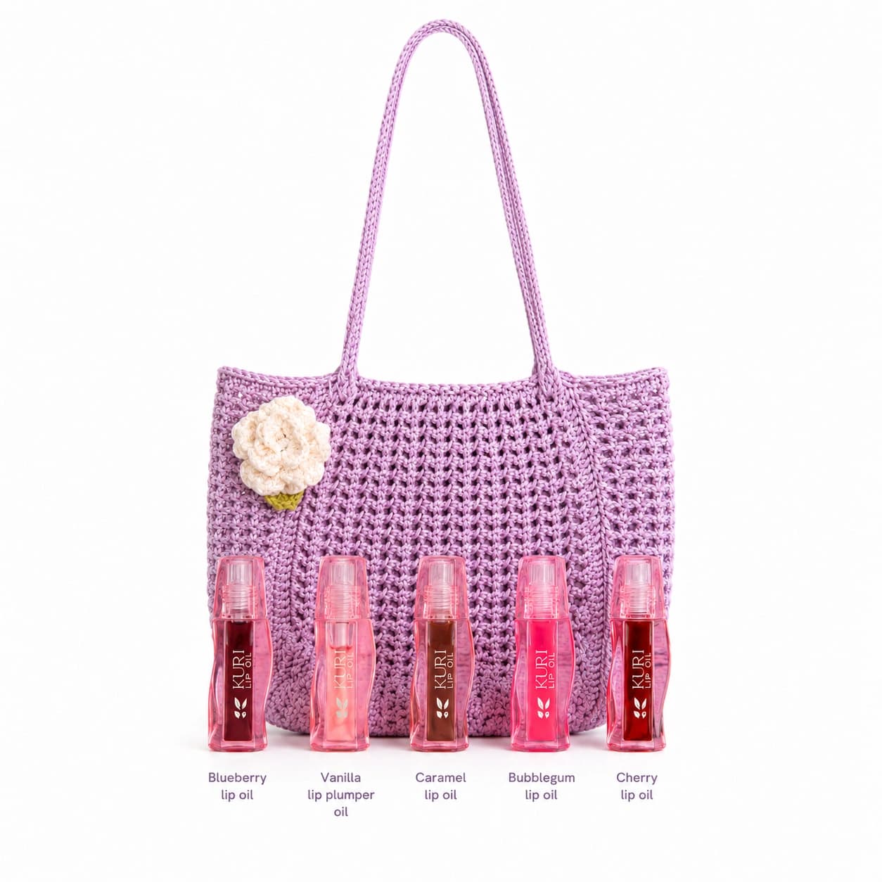 Kuri Lip Oil Collection + Kuri Crochet Tote Bag - Image 1